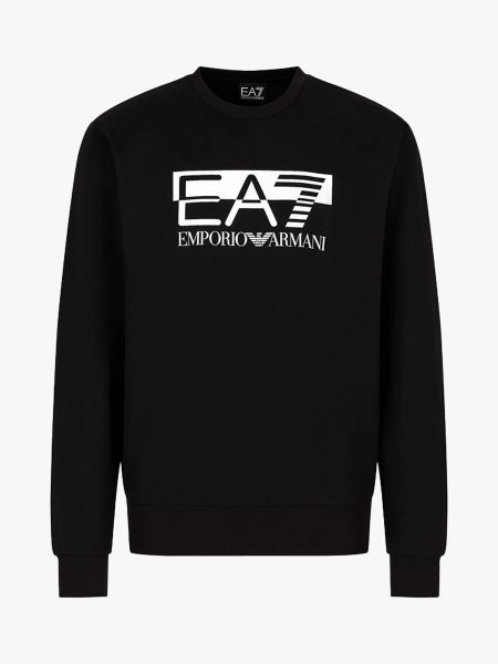 EA7 Emporio Armani Visibility Cotton Crew Neck Sweatshirt - Black/White