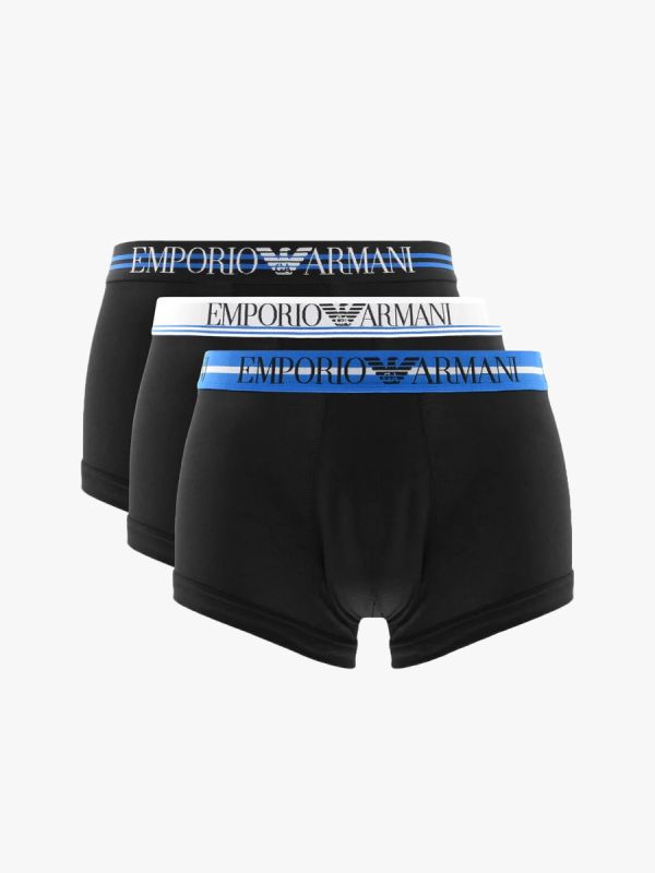Emporio Armani 3 Pack Trunks - Black/Blue/White