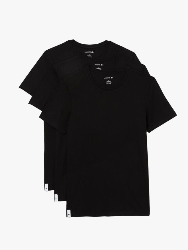Lacoste Crew Neck Cotton T-Shirt 3-Pack - Black