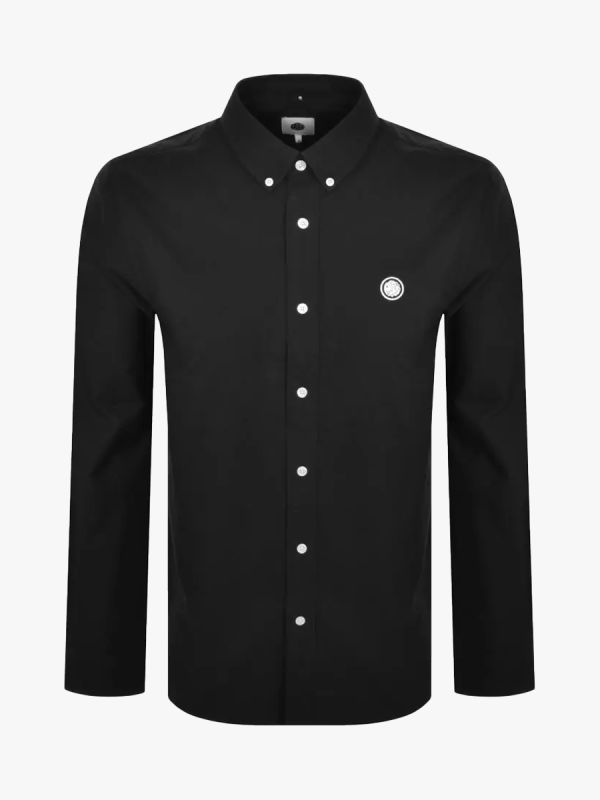 Pretty Green Long Sleeve Oxford Shirt - Black