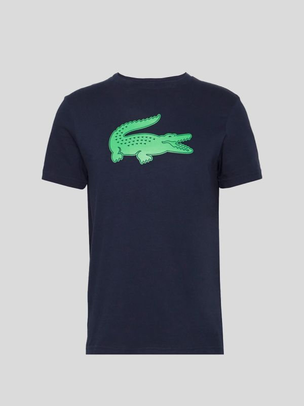 Lacoste Sport 3D Print Crocodile T-Shirt - Navy Blue / Green