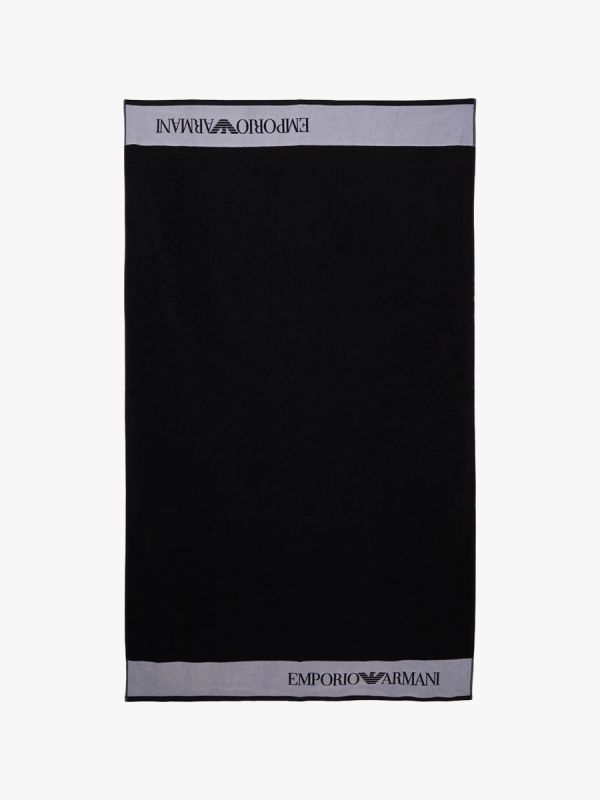 Emporio Armani Beach Woven Towel - Black