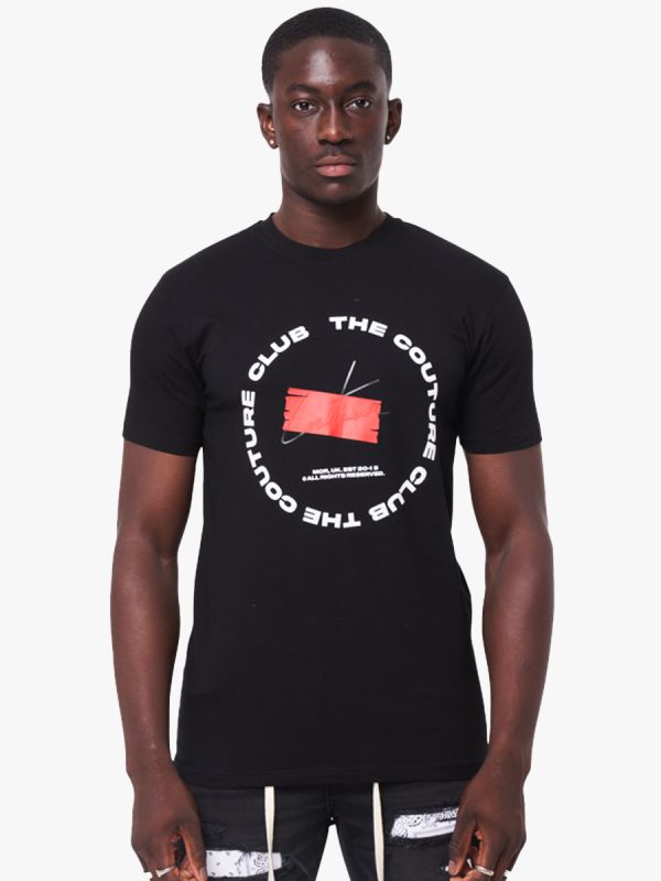 The Couture Club Distressed Circle Logo T-Shirt - Black