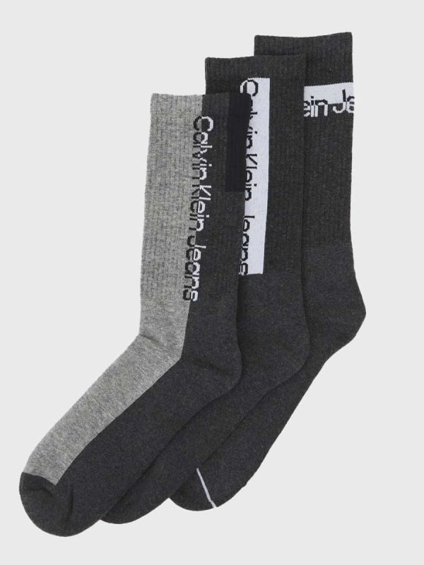 Calvin Klein Jeans 3 Pack Athletic Socks - Dark Grey - One size