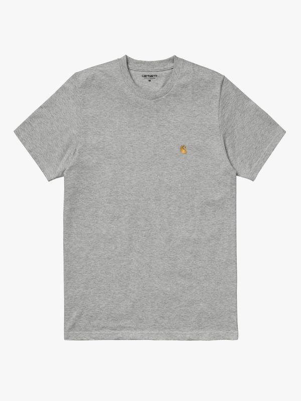 Carhartt WIP S/S Chase T-Shirt - Grey Heather/Gold