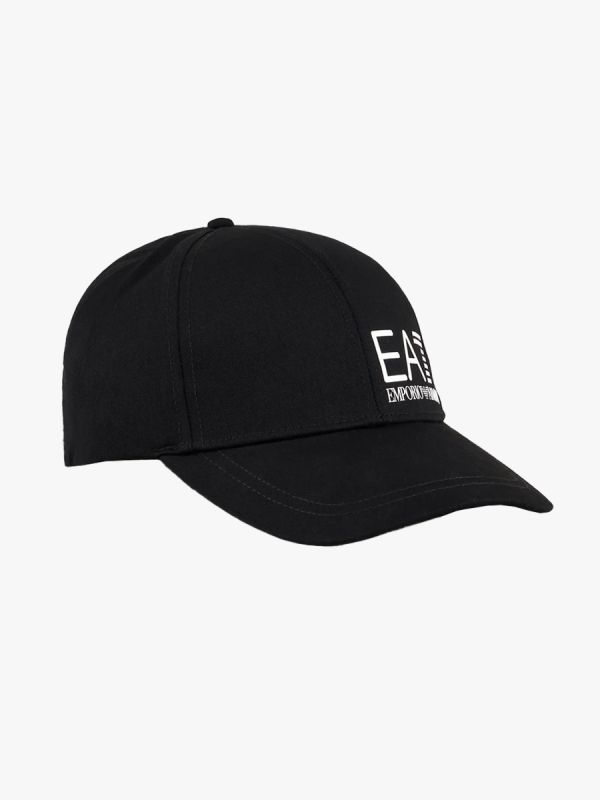 EA7 Emporio Armani Cotton Baseball Cap - Black/White