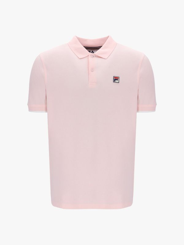 Fila Custom Basic Tipped Polo Shirt - Pink Dogwood/White