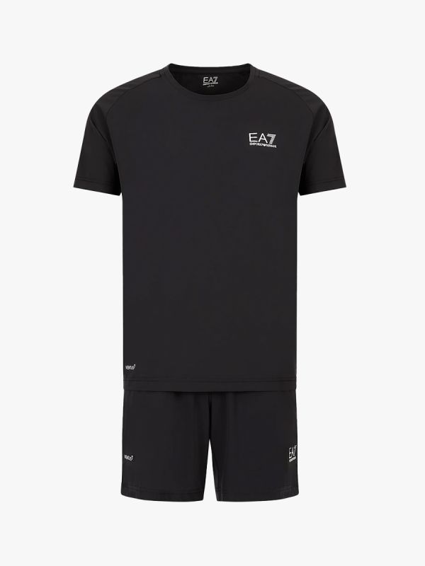 EA7 Emporio Armani Ventus7 Athlete T-Shirt and Shorts Set - Black