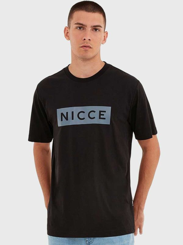 Nicce Emblem T-Shirt - Black/Blue Stone