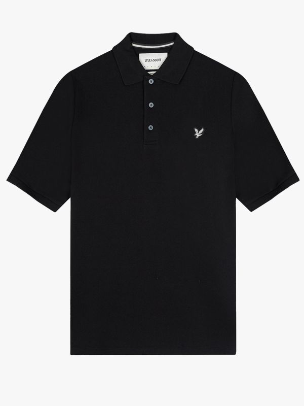 Lyle & Scott Premium Vintage Flatback Pique Polo Shirt - Black