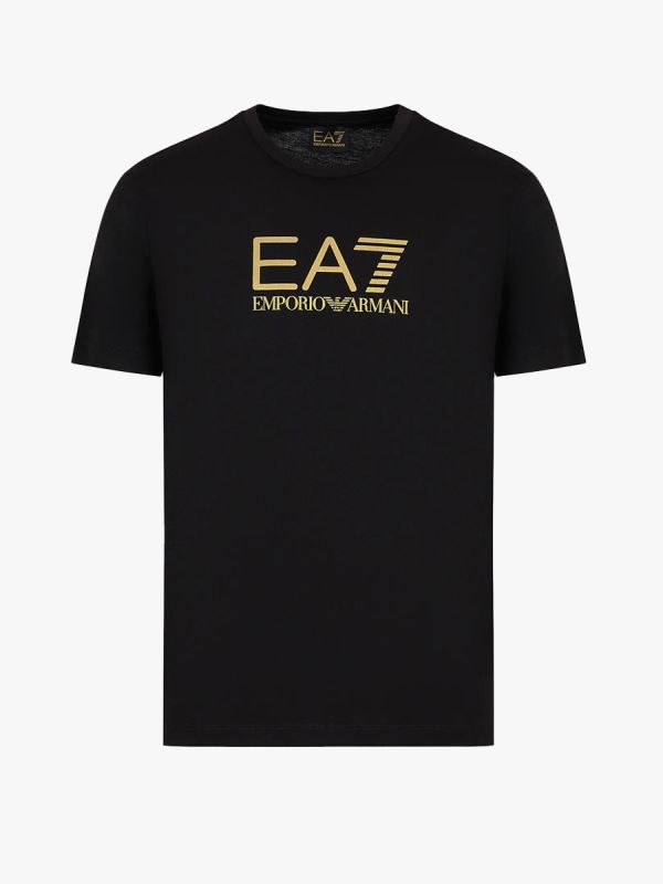 EA7 Emporio Armani Gold Label Pima Cotton Crew Neck T-Shirt - Black