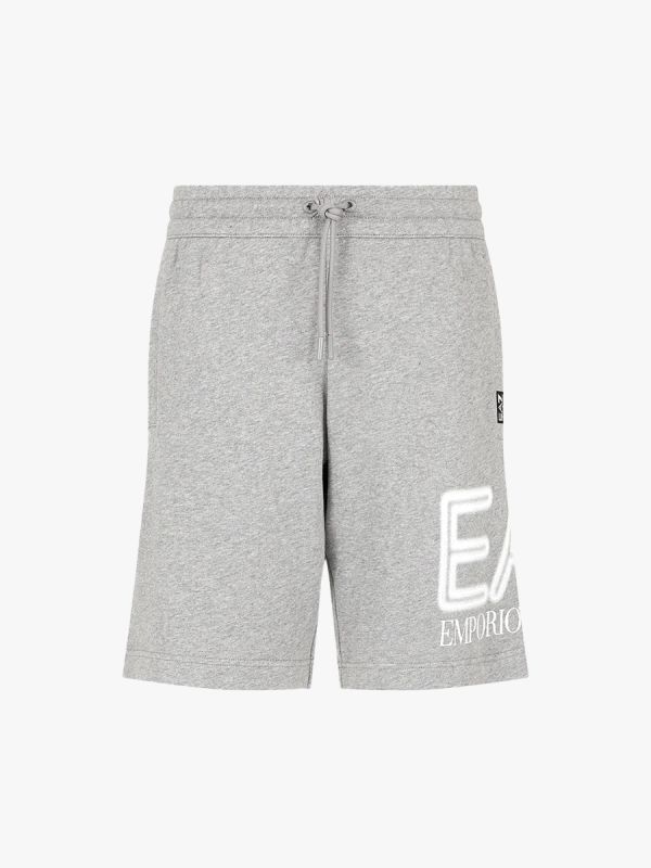 EA7 Emporio Armani Logo Series White Logo Bermuda Shorts - Mel Grey