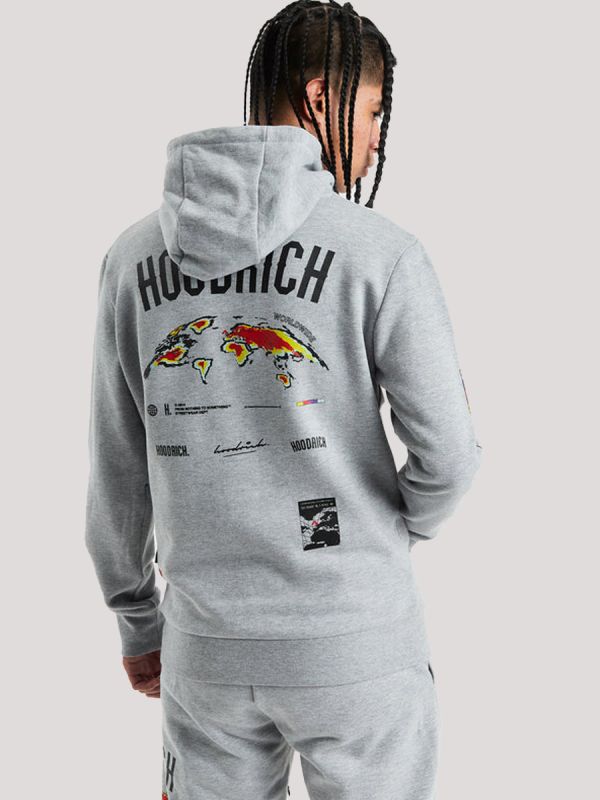 Hoodrich OG Import Hoodie - Grey/Black/Fiesta