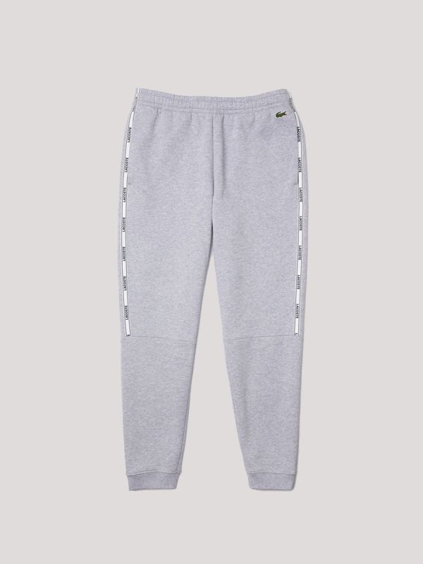 Lacoste Branded Bands Skinny Fleece Joggers - Grey Chine