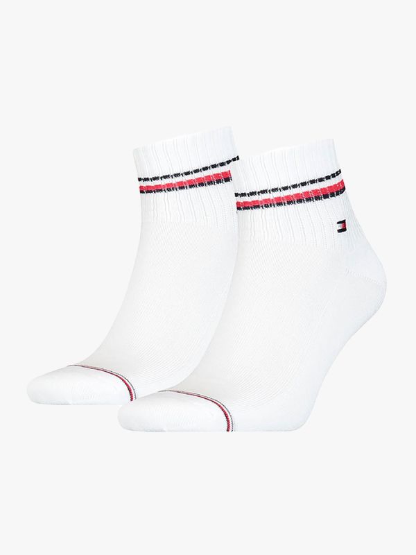 Tommy Hilfiger Two Pack Iconic Quarter Socks - White