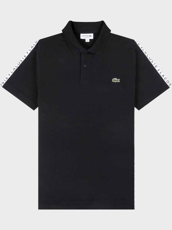 Lacoste Lettered Band Polo Shirt - Black