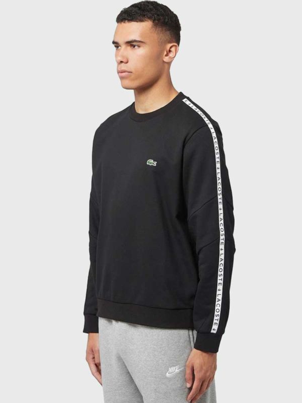 Lacoste Lettered Colourblock Fleece Sweatshirt - Black