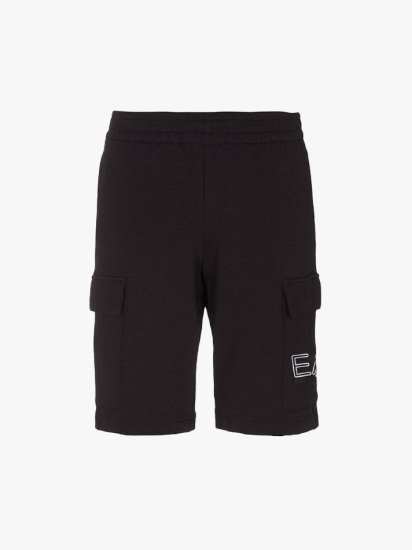 EA7 Emporio Armani Logo Series Cargo Shorts - Black