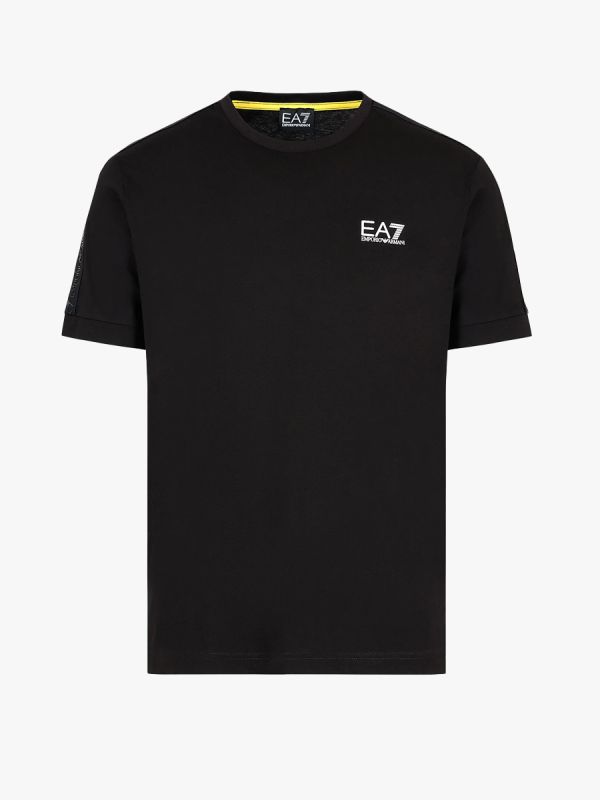 EA7 Emporio Armani Logo Series Logo Stripe T-Shirt - Black