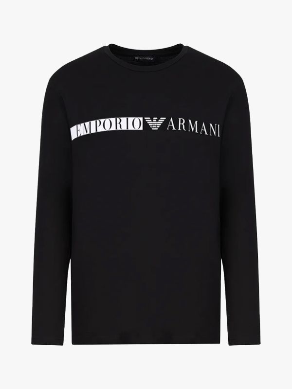 Emporio Armani Lounge L/S Logo T-Shirt - Black