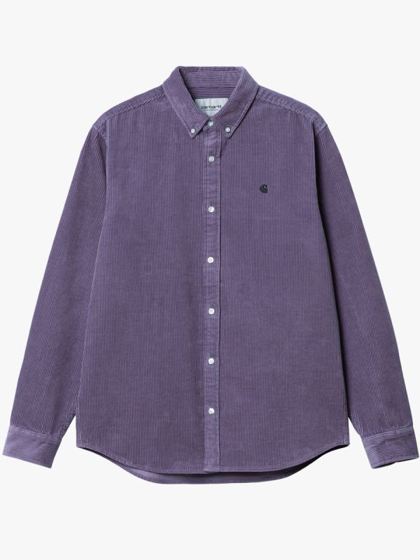 Carhartt WIP L/S Madison Cord Shirt - Glassy Purple/Black