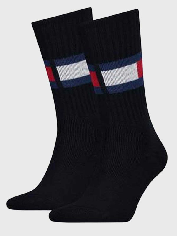 Tommy Hilfiger Colour-Blocked Flag Socks - Dark Navy