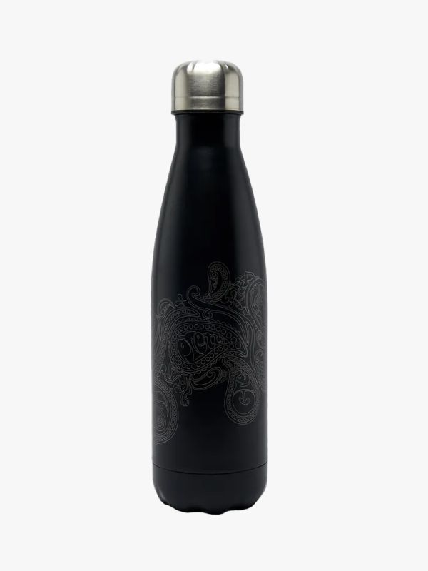 Pretty Green Paisley Etched Water Bottle - Black