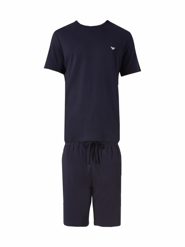 Emporio Armani Lounge T-Shirt and Shorts Pyjamas Set - Navy