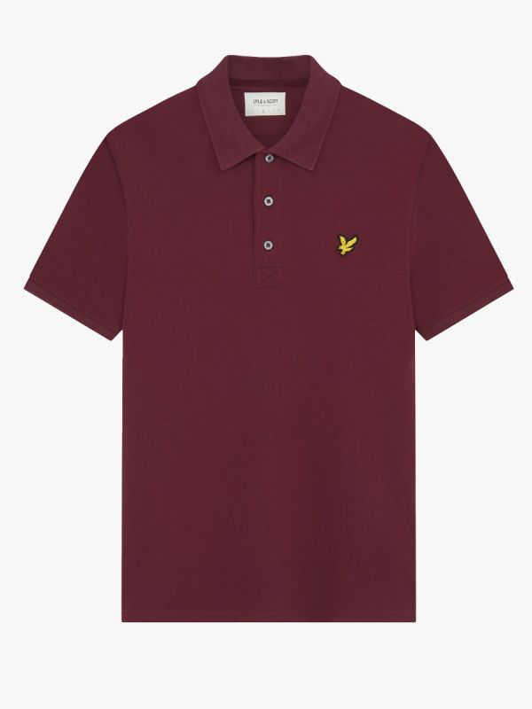 Lyle & Scott Plain SS Polo Shirt - Burgundy