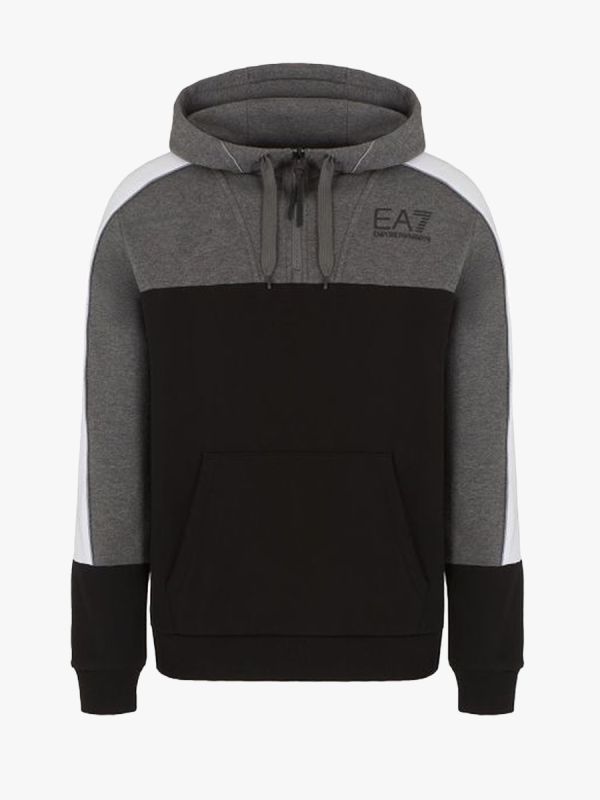 EA7 Emporio Armani Quarter Zip Hoodie - Black