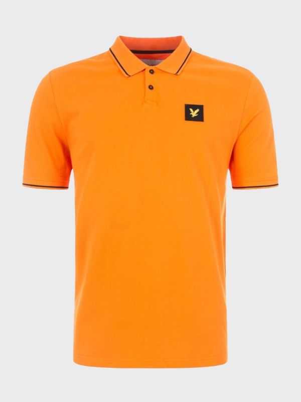 Lyle & Scott Casuals Tipped Polo Shirt - Risk Orange