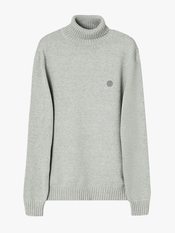 Pretty Green Roll Neck Knitted Jumper - Grey