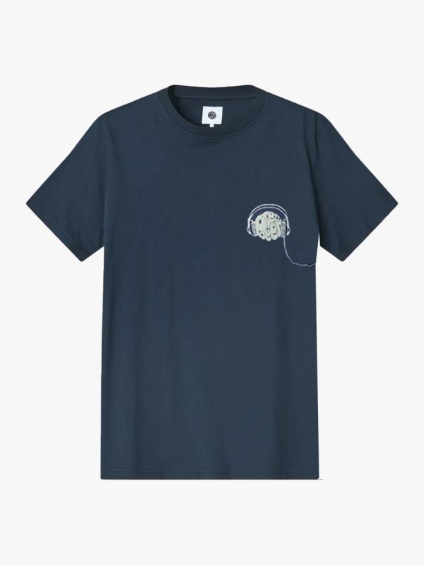 Pretty Green Small Headphones Logo T-Shirt - Navy