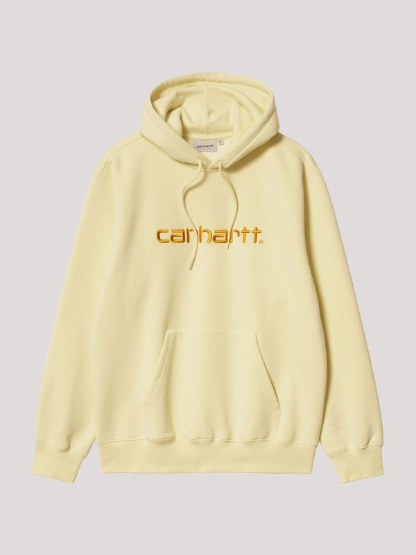 Carhartt WIP Hooded Sweatshirt - Soft Yellow / Popsicle