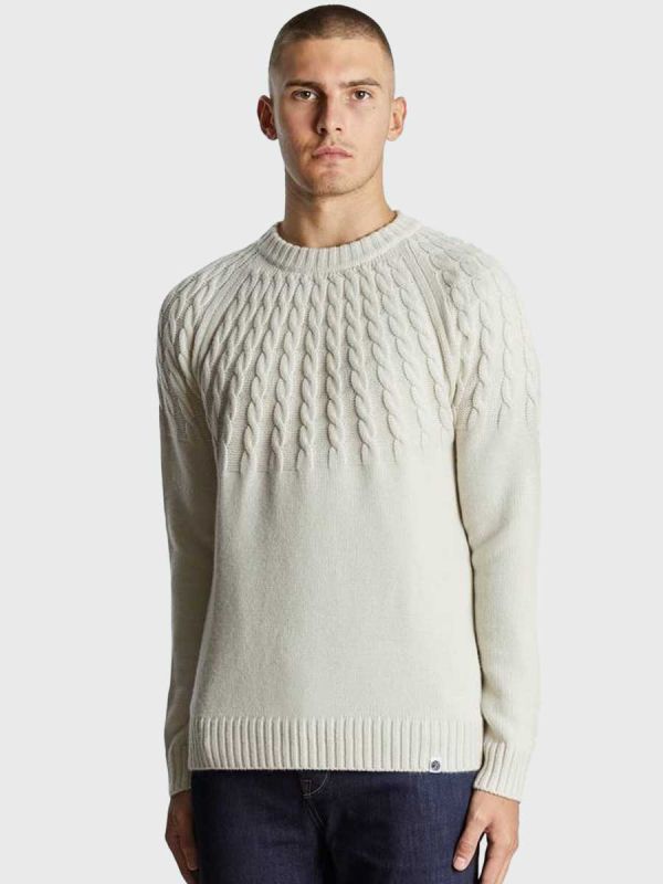 Pretty Green Military Knitted Jumper - Stone