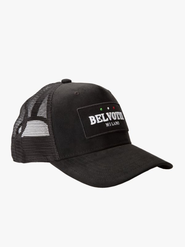 Belvotti Milano Truck Suede Patch Core Cap - Black 