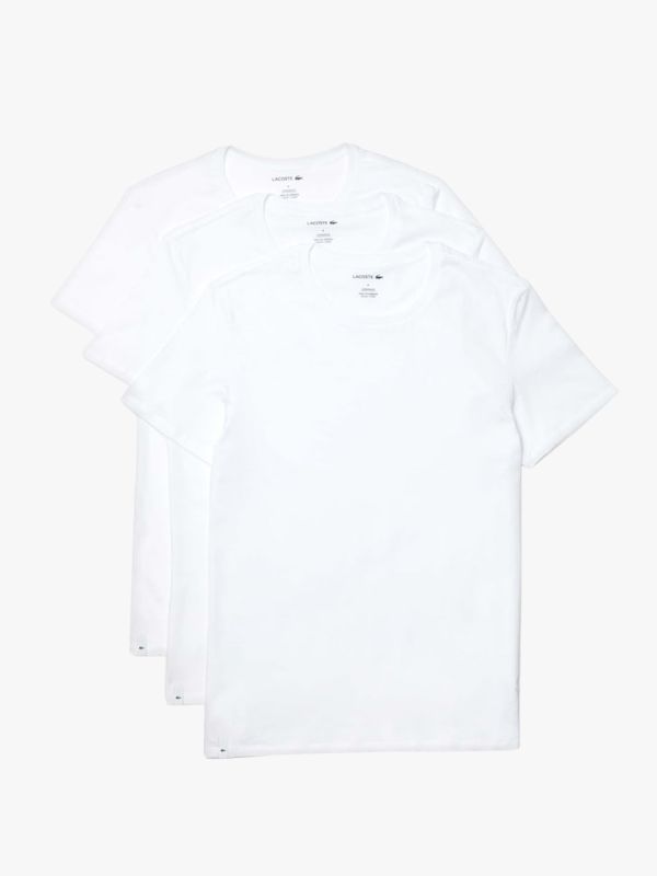 Lacoste Three Pack Crew Neck T-Shirt - White