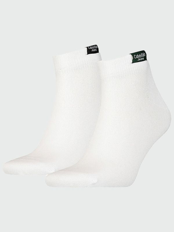 Clavin Klein Jeans 2 Pack Logo Ankle Socks - White