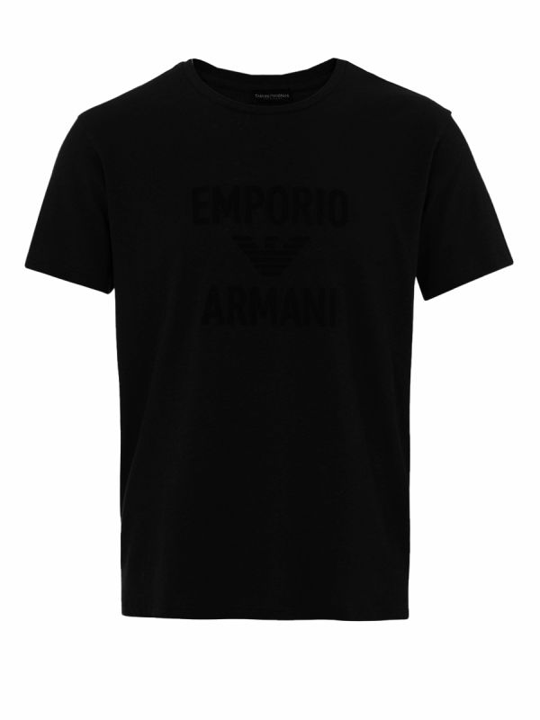 Emporio Armani Beach Woven Logo T-Shirt - Black