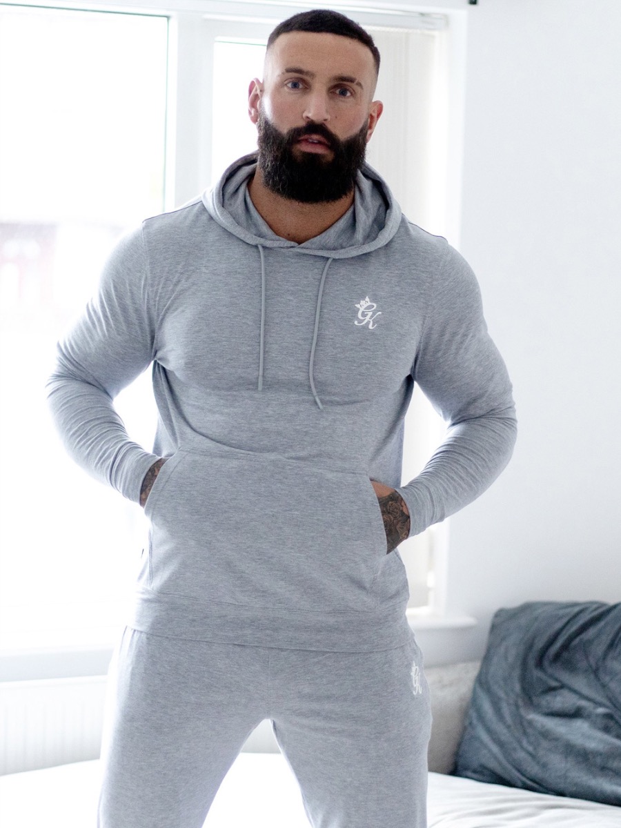White-Blue-Grey Gym King Mens Cotroni Pullover Hoodie