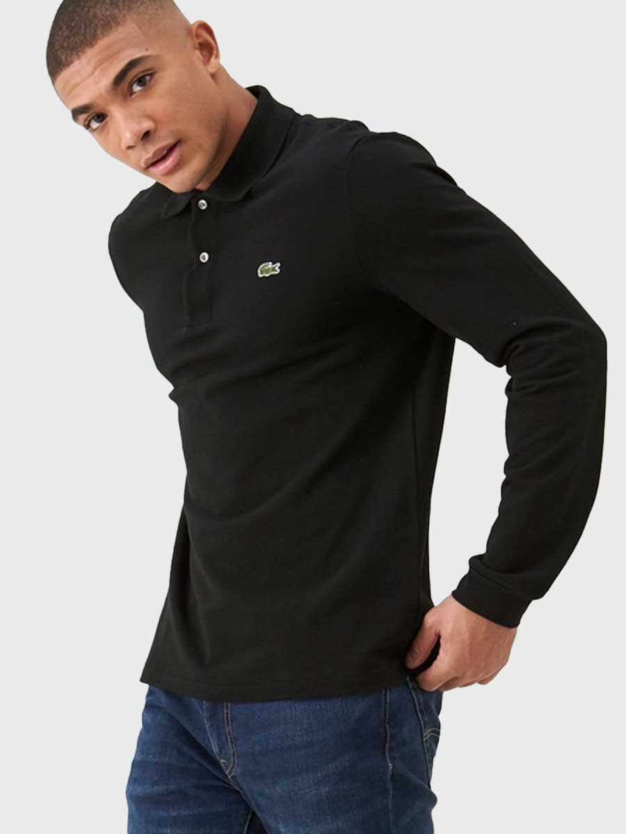 Lacoste Long Sleeve Fit Polo Shirt - Black | Spiralseven