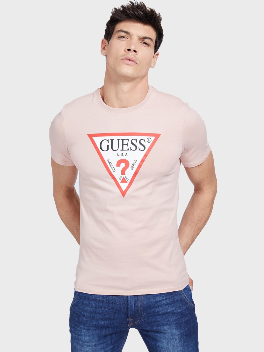 GUESS Mens Short Sleeve Basic Faded Days Crew Tee 