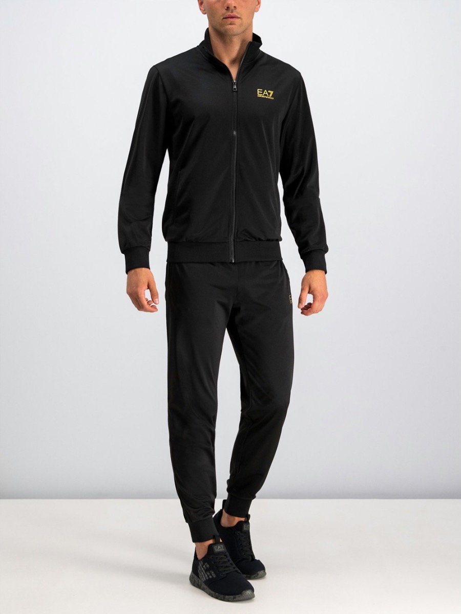 black and gold armani tracksuit