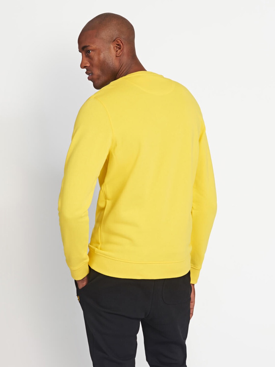 Lyle & Scott Mens Crew Neck Sweatshirt - Buttercup Yellow | Spiralseven